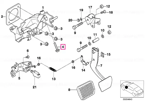 Retur ușor Şurub hexagonal cu şaibă M8X25 - BMW