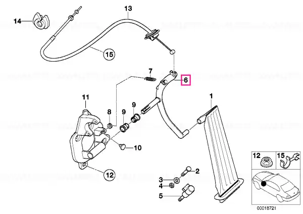 Calitate înaltă Ax pedală accelerație D=14MM - BMW