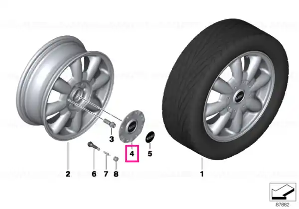 Capac butuc alb - BMW - Mini Livrare gratuită