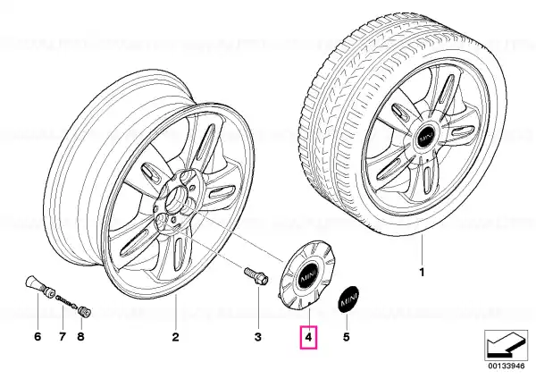 Livrare rapidă Capac butuc argintiu - BMW - Mini