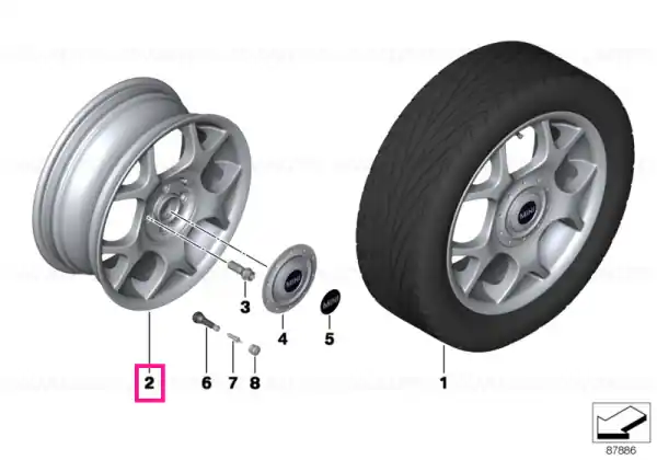 Vezi acum Jantă aliaj ușor argintie 6,5JX16 ET:48 61/2JX16 ET:48 - BMW - Mini