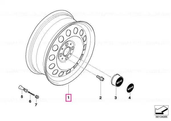 Ofertă limitată Jantă oțel argintie 5½JX16 ET:45 51/2JX16 ET:45 - BMW - Mini