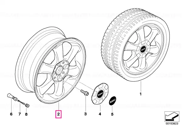 Discount Jantă aliaj ușor alb 51/2JX15 ET:45 51/2JX15 ET:45 - BMW - Mini