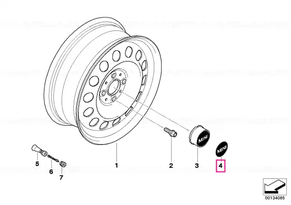 Plăcuță MINI adezivă, D=45MM - BMW - Mini Livrare expres