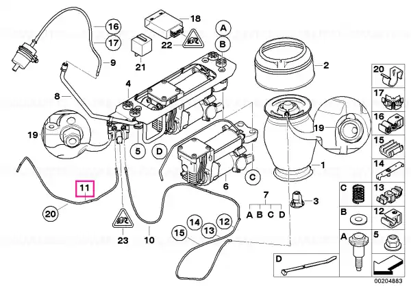 Tub arc aer spate dreapta - BMW Doar azi