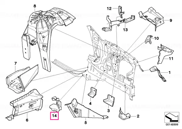 Reducere Suport crash box stânga - BMW