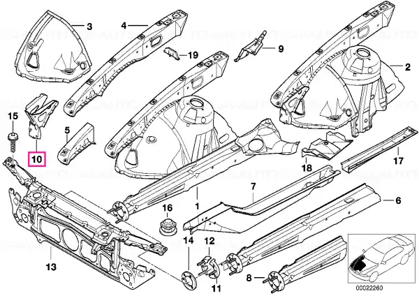 Livrare expres Armare montant suport stânga - BMW