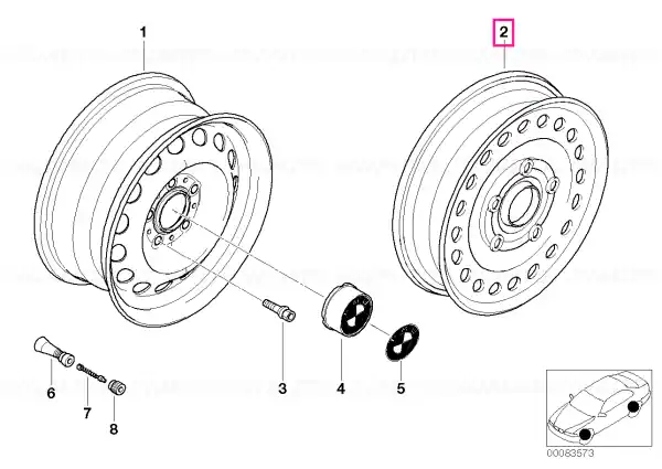 Reducere Roată rezervă compact oţel ET:30 3.50BX17 3.50BX17 ET:30 - BMW