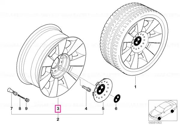 Plată sigură Jantă aliaj uşor ET:20 7JX15 7JX15 ET:20 - BMW