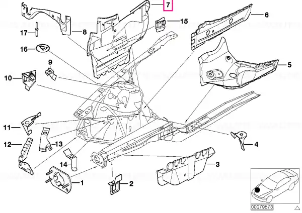 Livrare expres Perete compartiment motor dreapta - BMW
