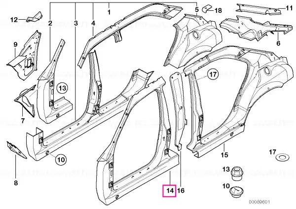 Cadru lateral față dreapta - BMW Discount