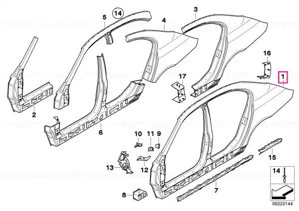 Ultima șansă Cadru lateral caroserie drept - BMW