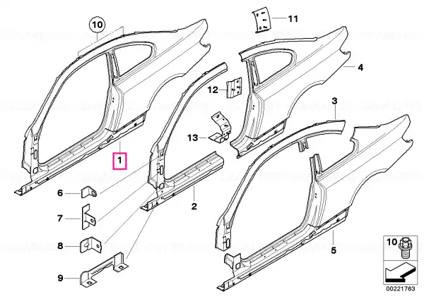 Reducere specială Cadru lateral exterior stâng - BMW