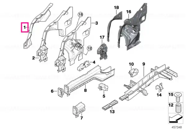 Disponibil imediat Montant de sprijin stâng - BMW