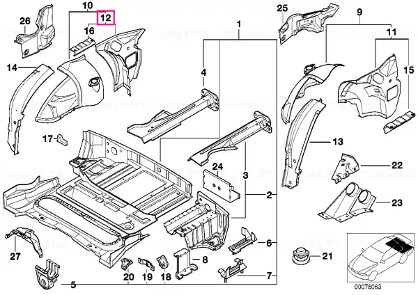 Ofertă exclusivă Nișă roată spate interior dreapta - BMW