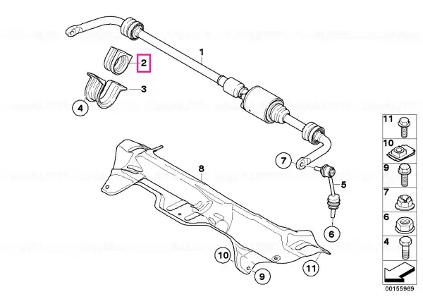 Lagăr elastomer stabilizator - BMW Reducere de preț