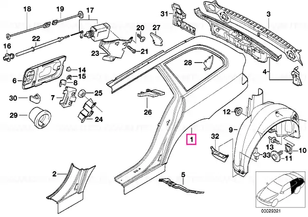Panou lateral spate stânga - BMW Noutate