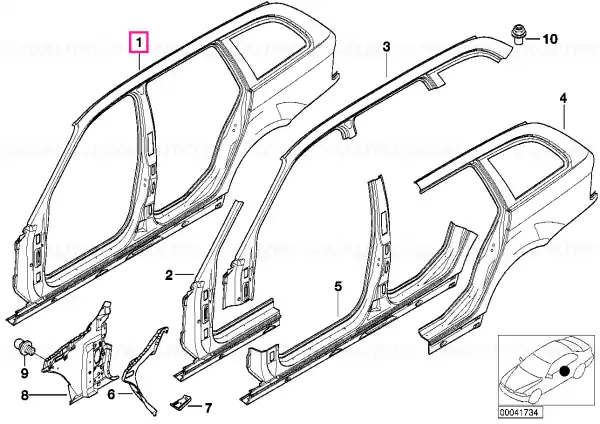 Cumpără online Cadru lateral caroserie stânga - BMW