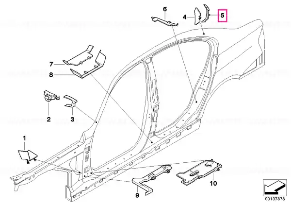 Piesă moulding pilon C ext. stânga - BMW Bestseller