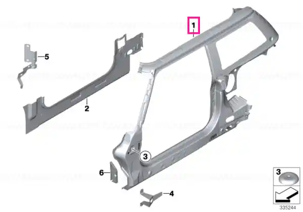 Cumpărături sigure Cadru lateral exterior drept - BMW - Mini