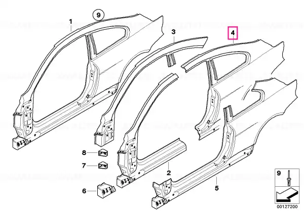Chilipir Panou lateral spate stânga - BMW