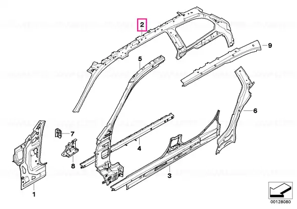 Cadru acoperiş interior drept - BMW Comandă acum