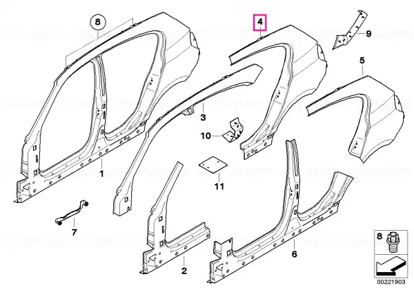 Panou lateral spate drept - BMW Reduceri