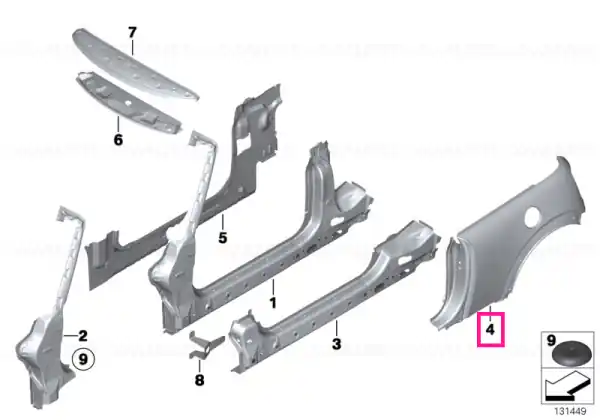 Panou lateral spate stânga - BMW - Mini Cumpără online
