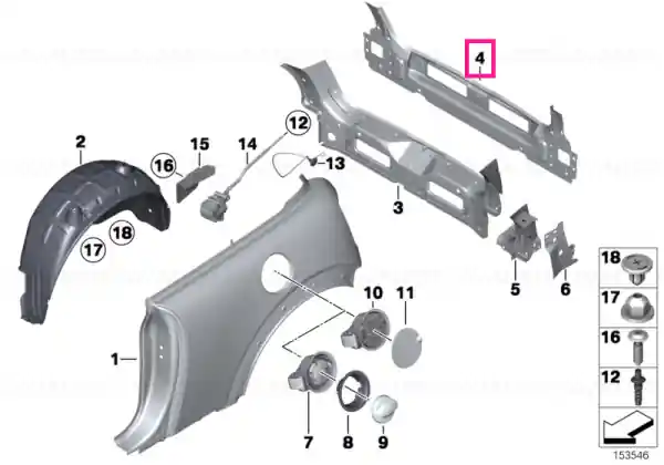 Doar azi Panou exterior ornament spate - BMW - Mini