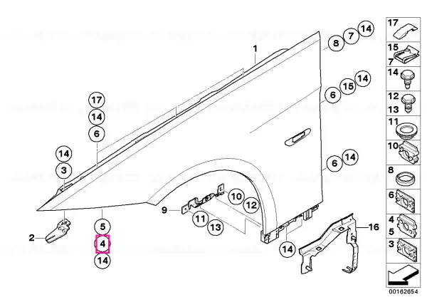 Preț mic Element glisant bara protectie, cu filet M6 - BMW