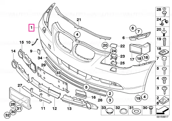 Lichidare de stoc Capac ornamental bara fata grunduit - BMW