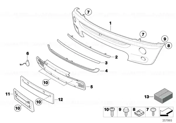 Ofertă specială Capac ornamental bara fata grunduit - BMW - Mini