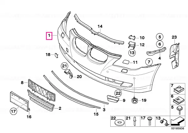 Capac ornamental bara spate, aprimat PDC - BMW Livrare rapidă