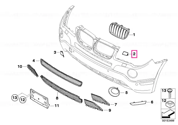 Livrare expres Capac ornament vopsit stanga, CODE-UNI/MET CODE-UNI/MET. - BMW