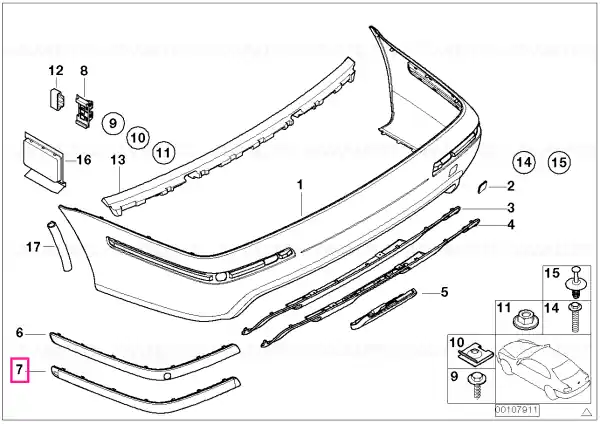 Ornament panou lateral spate dreapta - BMW Noutate
