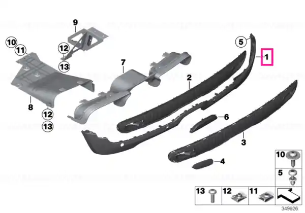 Reducere specială Spoiler centru negru SCHWARZ - BMW - Mini