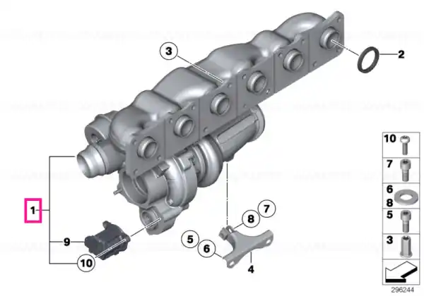 Exhaust turbocharger w.exhaust manifold Cumpărături sigure