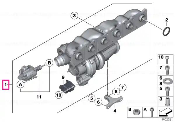 Exhaust turbocharger w.exhaust manifold Transport gratuit