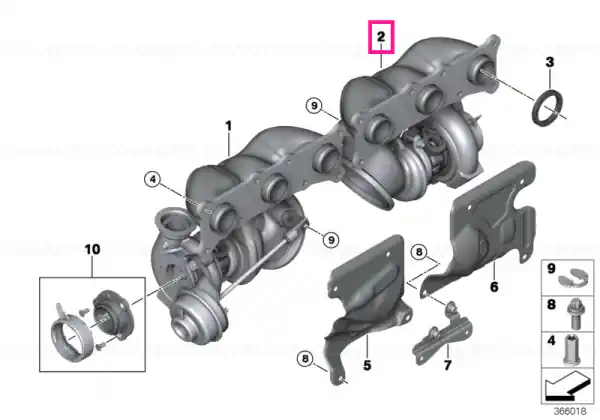 Nu rata Exhaust turbocharger w.exhaust manifold