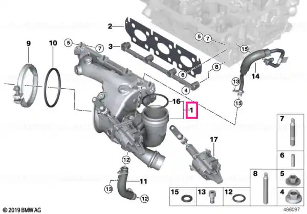 Reducere Exhaust turbocharger w.exhaust manifold
