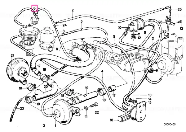 Vacuum hose red 3,3X7 - BMW Popular