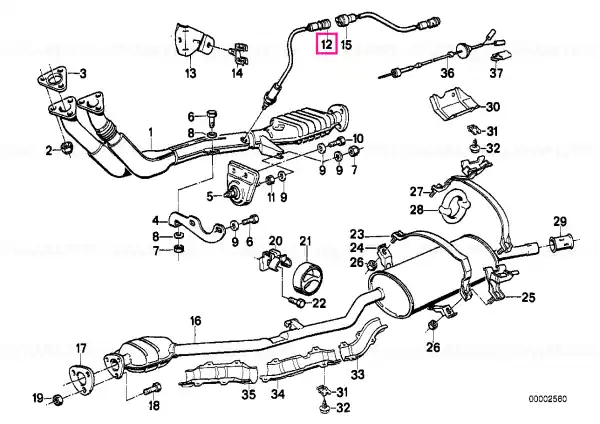 Oxygen sensor 3-POL/520MM - BMW Livrare expres