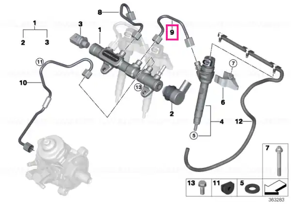 Retur gratuit Pressure hose assy - BMW