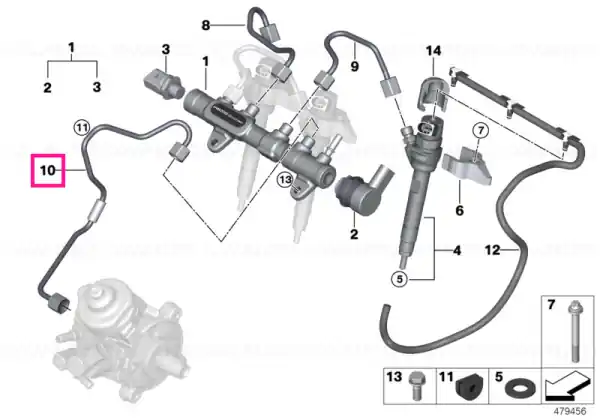 Pressure hose assy - BMW Livrare gratuită