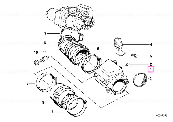 Preț mic Mass air flow sensor BOSCH - BMW