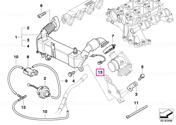 EGR temperature sensor L=196MM - BMW Transport gratuit