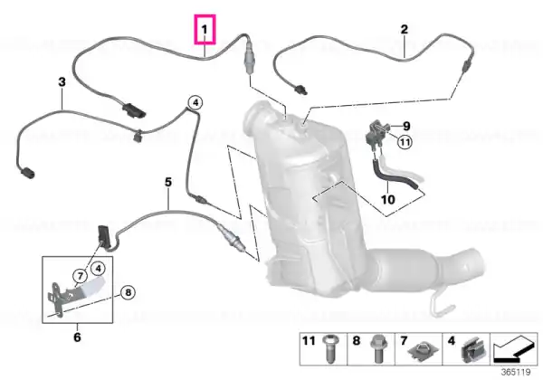 Oxygen sensor L=930 - BMW Reducere extra