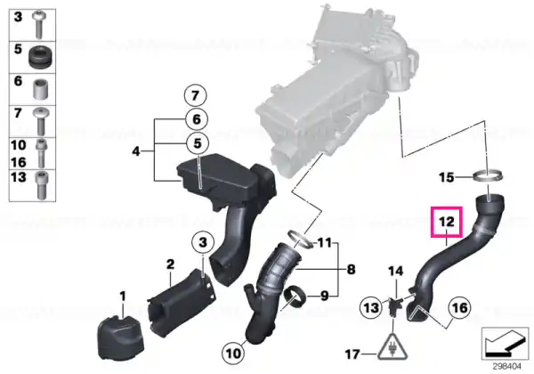 Charge air pipe without pressure sensor ZYL. 7-12 - BMW Livrare expres