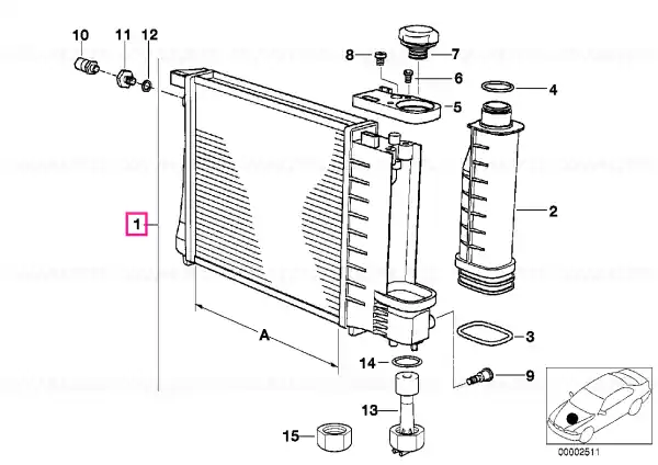 Radiator with transmission oil cooler A=440MM Ofertă