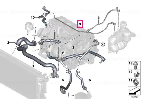 Reducere Țeavă rezervor expansiune-chiulasă - BMW
